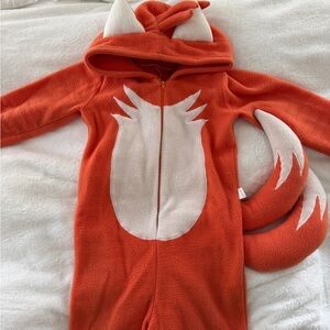 Boutique Handmade Fox Costume Onesie (Tails) Size 12 | Fleece Halloween Outfit